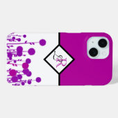 Elegance Blooms: Personalisiertes Monogramm Case-Mate iPhone Hülle (Rückseite (Horizontal))