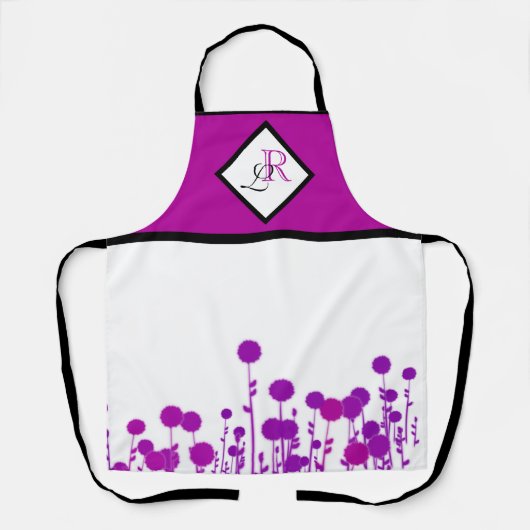 Elegance Blooms: Personalisiertes Monogramm Schürze (Vorderseite)