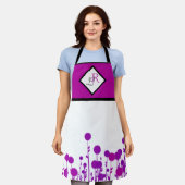 Elegance Blooms: Personalisiertes Monogramm Schürze (Getragen)