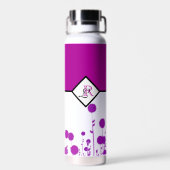 Elegance Blooms: Personalisiertes Monogramm Trinkflasche (Rückseite)