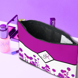 Elegance Blooms: Personalisiertes Monogramm Zubehörtasche