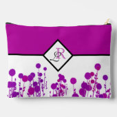 Elegance Blooms: Personalisiertes Monogramm Zubehörtasche (Rückseite)
