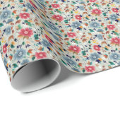 Elegance Blooms: Vintager Hintergrund Geschenkpapier (Rolleneckpunkt)