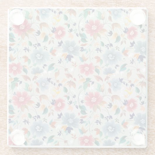 Elegance Blooms: Vintager Hintergrund Glasuntersetzer (Rückseite)