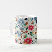 Elegance Blooms: Vintager Hintergrund Kaffeetasse (Vorderseite Links)
