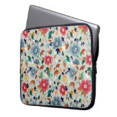 Elegance Blooms: Vintager Hintergrund Laptopschutzhülle (Vorderseite Links)