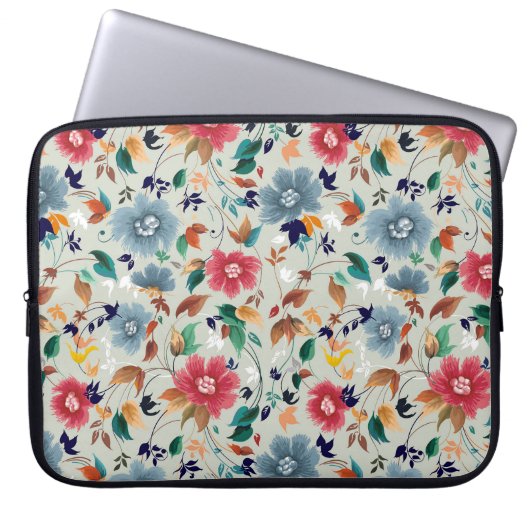 Elegance Blooms: Vintager Hintergrund Laptopschutzhülle (Vorderseite)