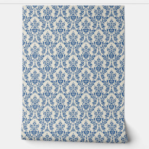 ELEGANCE Blue Damask Nahtloses Muster Tapete