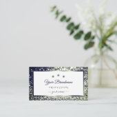 Elegance Blue Silver Ombre White Glitzer Diamonds Visitenkarte (Stehend Vorderseite)