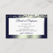 Elegance Blue Silver Ombre White Glitzer Diamonds Visitenkarte (Rückseite)