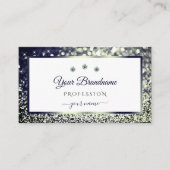 Elegance Blue Silver Ombre White Glitzer Diamonds Visitenkarte (Vorderseite)