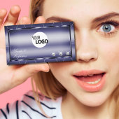 Elegance Blue Stylish Noble mit Diamanten und Logo Visitenkarte