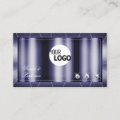 Elegance Blue Stylish Noble mit Diamanten und Logo Visitenkarte (Vorderseite)