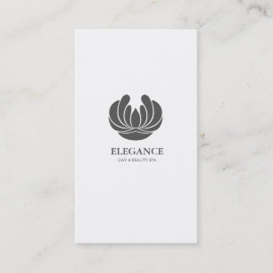 ELEGANCE BLUMEN DESIGN SPA WELLNESS GRAU WEISS VISITENKARTE