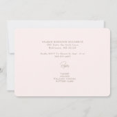 Elegance Blush Rose Wedding Dress Brautparty Einladung (Rückseite)