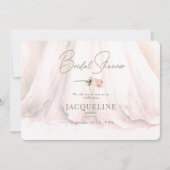 Elegance Blush Rose Wedding Dress Brautparty Einladung (Vorderseite)