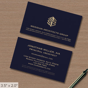Elegance Card für Navy Blue Architect Visitenkarte