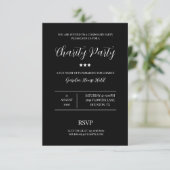 Elegance & Class Wohltätigkeit Party Einladung (Stehend Vorderseite)
