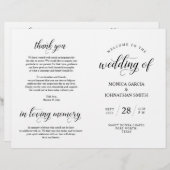 Elegance Classy Wedding Zeremony faltbares Program (Vorne/Hinten)