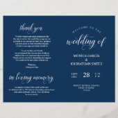 Elegance Classy Wedding Zeremony faltbares Program (Vorderseite)