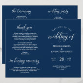 Elegance Classy Wedding Zeremony faltbares Program (Vorne/Hinten)