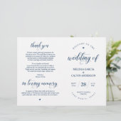 Elegance Classy Wedding Zeremony Foldable Programm (Stehend Vorderseite)