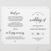 Elegance Classy Wedding Zeremony Foldable Programm (Vorne/Hinten)