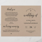 Elegance Classy Wedding Zeremony Foldable Programm (Vorderseite)