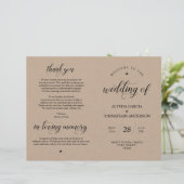 Elegance Classy Wedding Zeremony Foldable Programm (Stehend Vorderseite)