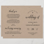 Elegance Classy Wedding Zeremony Foldable Programm (Vorne/Hinten)