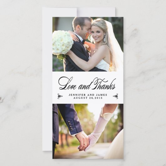 Elegance Collage Wedding Danke Foto Card (Vorderseite)