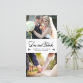Elegance Collage Wedding Danke Foto Card (Stehend Vorderseite)