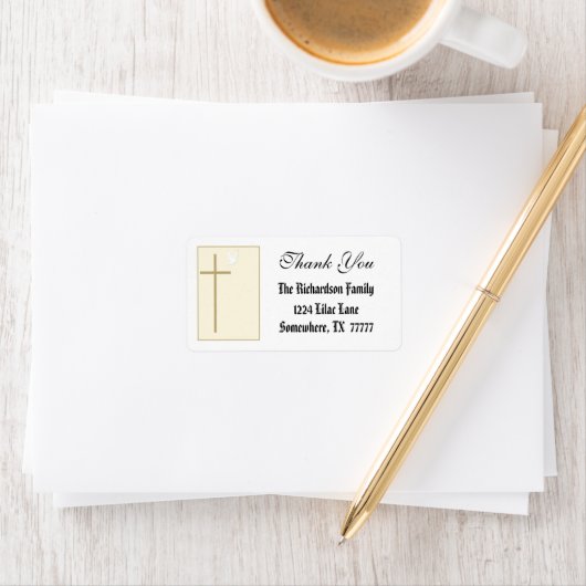 Elegance Cross Dankeschön Label Adressaufkleber (Insitu)