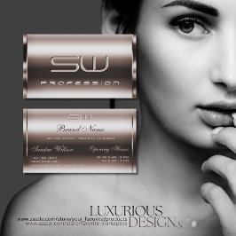 Elegance Dark Rose Gold und Imitate 3D Initials No Visitenkarte