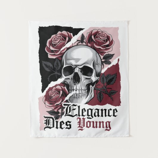 Elegance dies Young - Schönheit und Sterblichkeit Wandteppich (Vorderseite)