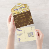 Elegance Earthy Colors Wedding All In One Einladung (Abreißen)