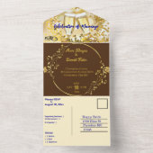 Elegance Earthy Colors Wedding All In One Einladung (Innen Boden)