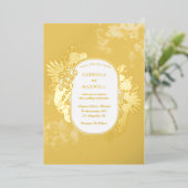 Elegance Emerald Green und Gold Wedding Folieneinladung (Stehend vorne)