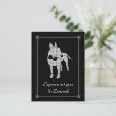 Elegance English Bull Terrier Black Krawatte Art Postkarte (Stehend Vorderseite)