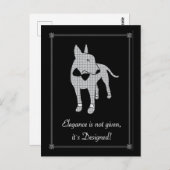 Elegance English Bull Terrier Black Krawatte Art Postkarte (Vorne/Hinten)
