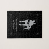 Elegance English Bull Terrier Black Krawatte Art Puzzle (Horizontal)