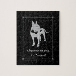 Elegance English Bull Terrier Black Krawatte Art Puzzle