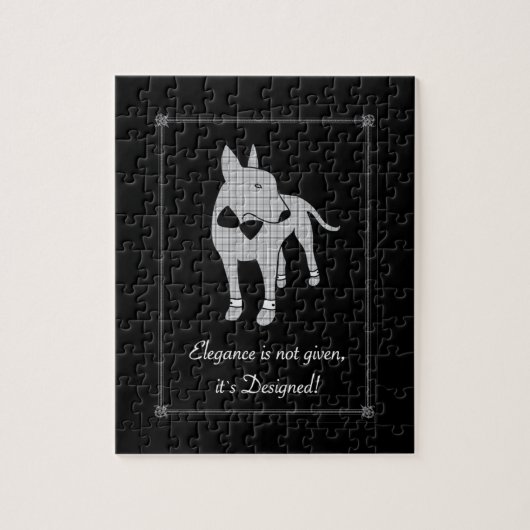 Elegance English Bull Terrier Black Krawatte Art Puzzle (Vertikal)