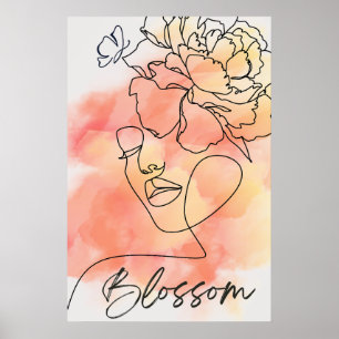 Elegance Enthüllt: Custom Blossom Butterfly Frau Poster