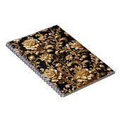 Elegance enthüllt: Schwarze und goldene Blüte Notizblock (Rechte Seite)