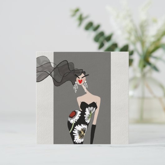 Elegance Enthüllte Mode-Grußkarte (Stehend Vorderseite)