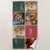 elegance family Photos collages merry Christmas Strandtuch (Vorderseite)