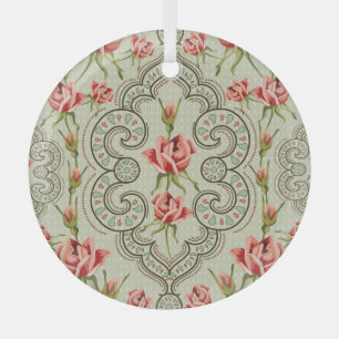 Elegance Floral: Vintag Nahtloser Hintergrund. Ornament Aus Glas