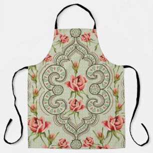 Elegance Floral: Vintag Nahtloser Hintergrund. Schürze