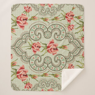Elegance Floral: Vintag Nahtloser Hintergrund. Sherpadecke